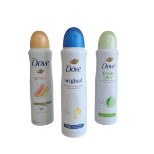 DOVE AEROSOL 150ML ORIG/PEP/POM
