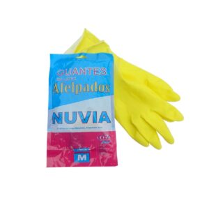 GUANTES LATEX AMARILLOS NUVIA T. "M"