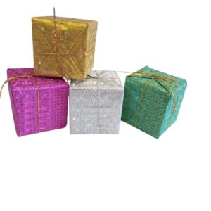 ADORNO CAJA REGALOS X3 ROS/DOR/VER/PLA