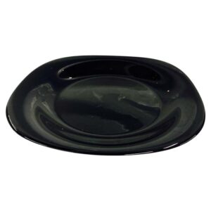 PLATO PLAYO CUADRADO NEGRO 28 CM