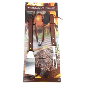 SET ASADO 3 PZAS TEN+PINZA+ESPAT BBQ
