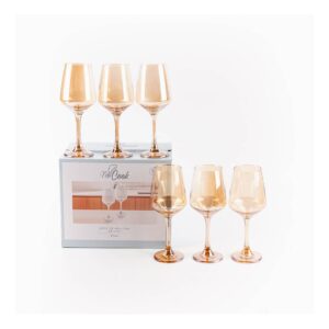 COPA VINO X6 DORADA BOX