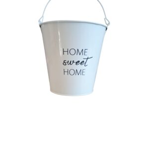 BALDE METALICO 2,5 LTS 17X17CM BLANCO HOME SWEET