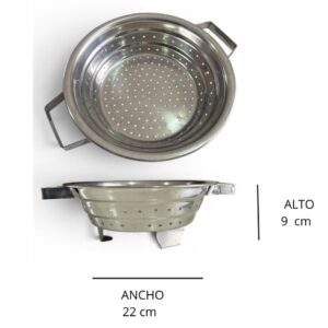 COLAPASTA DE ACERO CON PATITAS 22 CM